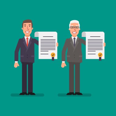 Sözleşme genç ve yaşlı adam tutarak işadamı