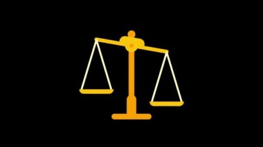 Business icons scales. Animation icons. Transparent background. Loop animation. Motion graphics