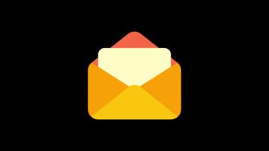 İş simgesi mektubu. Canlandırma simgeleri. Şeffaf arka plan. Döngü animasyonu. Hareket grafikleri