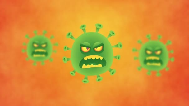 Virus Erscheint Und Greift Charakteranimation Schleifenanimation Bewegungsgrafik — Stockvideo