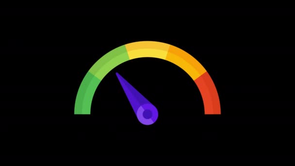 Animated Business Speedometer Option Transparent Background Loop Animation Motion Graphics — Stock Video