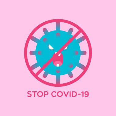 COVID-19 'u durdurun. İçki yasağı işareti. Vektör çizimi. Sanat kavramı