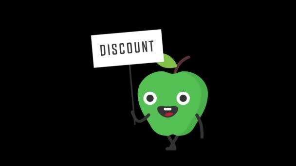 Apple Détient Signe Avec Mot Discount Fond Transparent Animation Boucle — Video