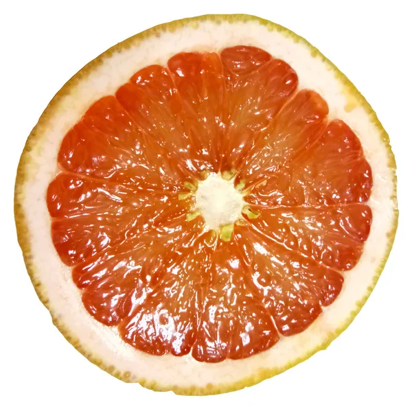 Half Juicy Ripe Red Grapefruit White Background — Stock Photo, Image