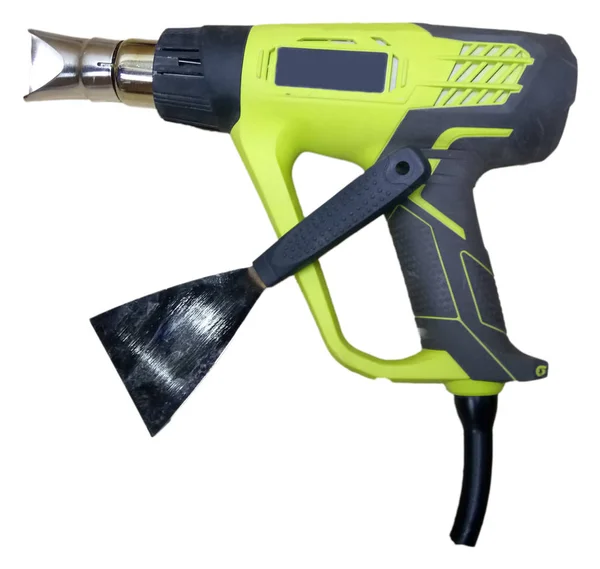 heat gun with a scraper on white background