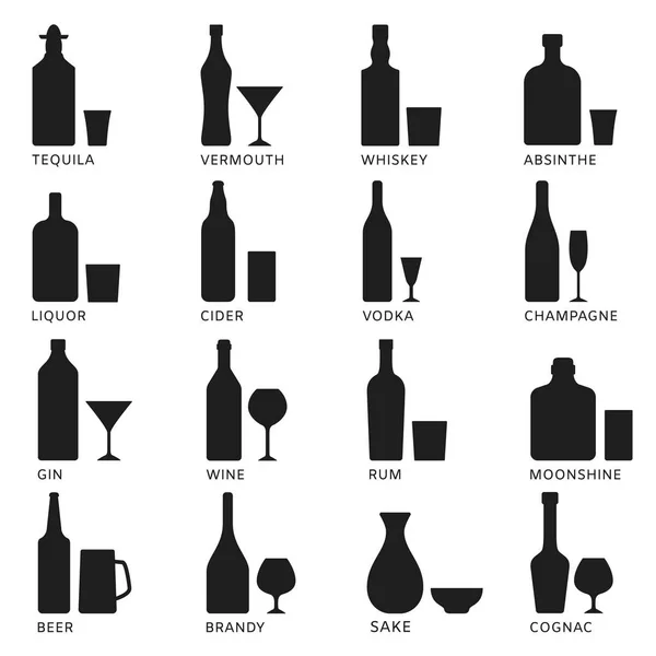 Verzameling van vector alcohol iconen — Stockvector