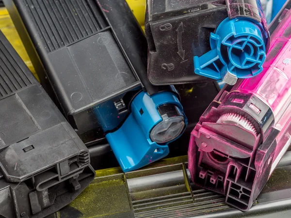Lazer yazıcı toner kartuşları renk — Stok fotoğraf
