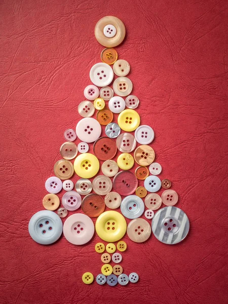 Albero di Natale fatto di bottoni — Foto Stock