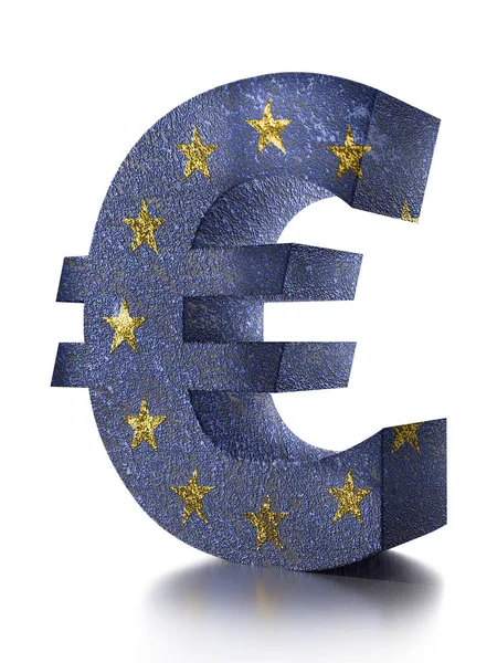 Символ 3D євро валюти — стокове фото