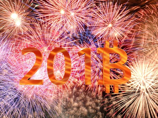 2018 New Bitcoin Year — Stock Photo, Image