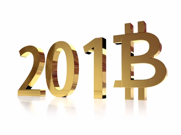 2018 New Bitcoin Year — Stock Photo, Image