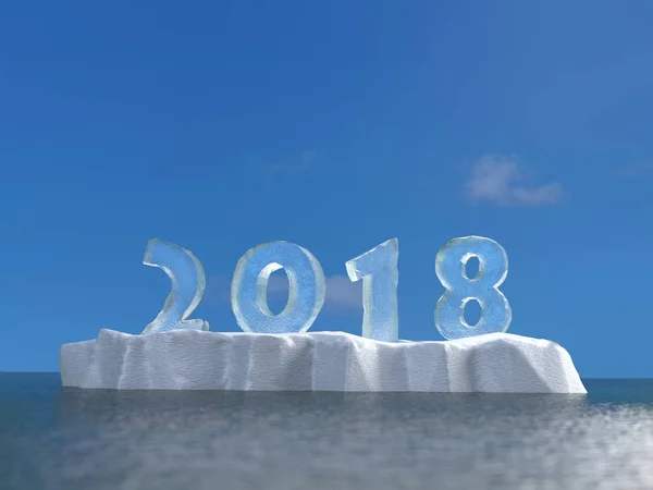 Icy New Year 2018 — Stock Photo, Image