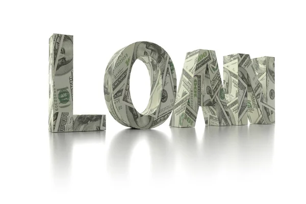 3D LOAN US dollar wrapped-around word — Stock Photo, Image