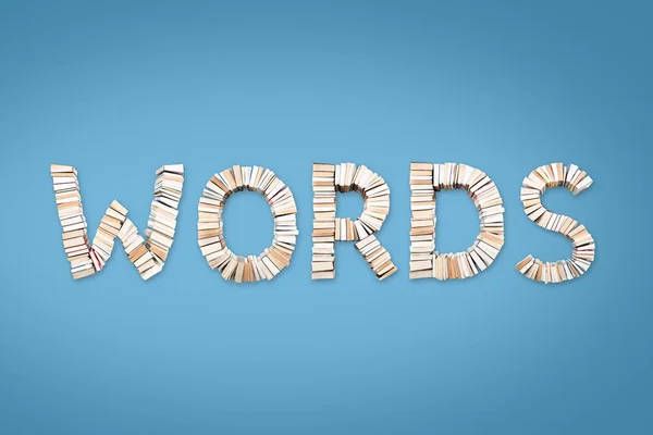 Woorden woord gerangschikt van boeken — Stockfoto