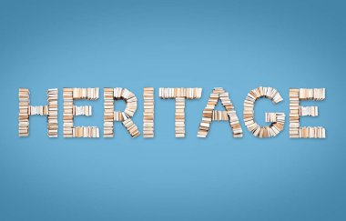 HERITAGE word arranged from books clipart