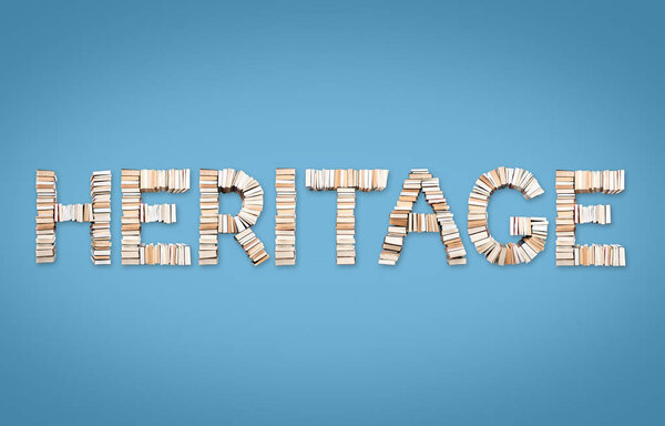 HERITAGE word arranged from books