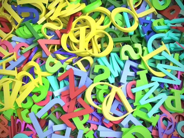 Piled colorful alphabet fonts — Stock Photo, Image