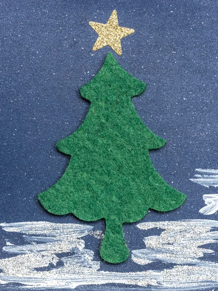 Kerstbomen met ster — Stockfoto
