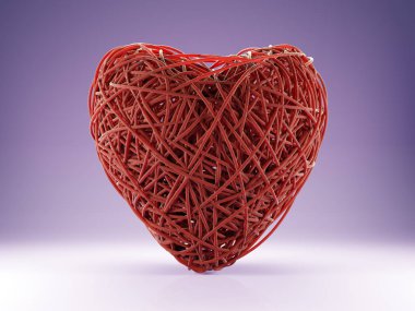 Karışık kırmızı ip kalp
