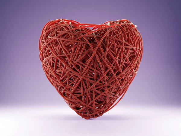 Karışık kırmızı ip kalp