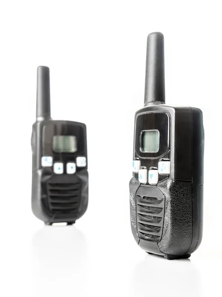 Paar zwarte walkietalkie-eenheden — Stockfoto