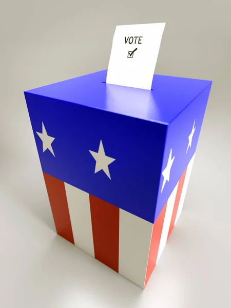 Urne américaine avec carte de vote — Photo