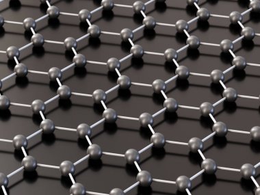 Grafin moleküler yapısı - altıgen geometrik form 3D render 