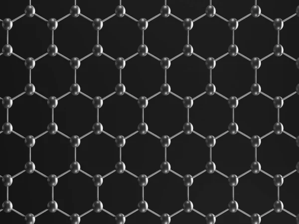 Representación Estructura Molecular Del Grafeno Forma Geométrica Hexagonal — Foto de Stock