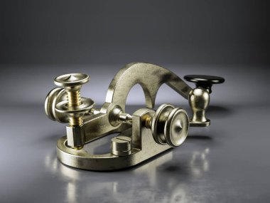 19. yüzyıl telgraf anahtarının 3D çizimi