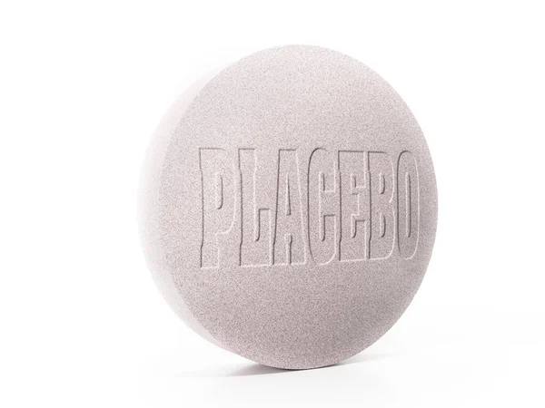 Rendering Pink Placebo Tablet White — Stock Photo, Image