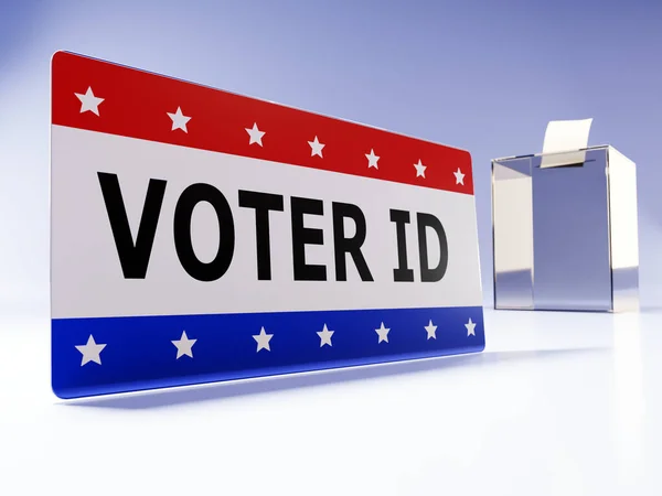 Rendering Voter Card Transparent Ballot Box Background — Stock Photo, Image