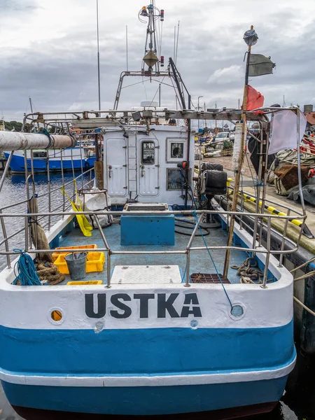 Kikötőben Horgonyzó Vágók Halászkikötő Ustka Lengyelország — Stock Fotó