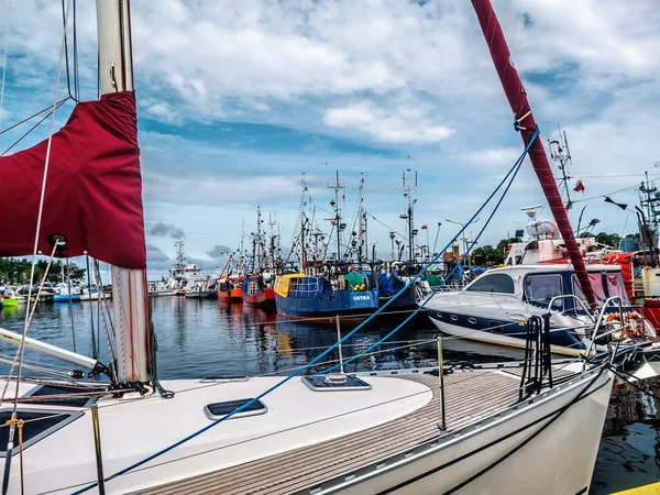 Marina Yach Porto Pesca Ustka Polônia — Fotografia de Stock