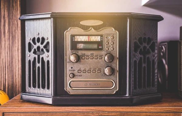 Vintage radio cassette stereo and cd recorder,retro technology