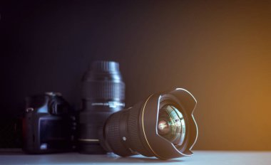 Kamera lens ile yansımaları, yakın çekim