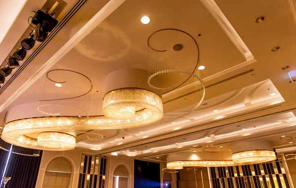 Luxury and unique design chandelier light in hotel