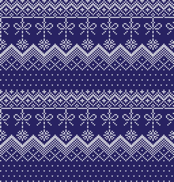 Patrón de punto navideño festivo de invierno de punto de lana — Archivo Imágenes Vectoriales