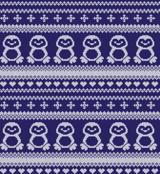 Patrón de punto navideño festivo de invierno de punto de lana — Archivo Imágenes Vectoriales