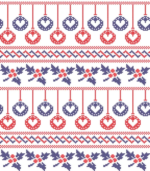 Noël festif motif tricoté laine tricoté — Image vectorielle