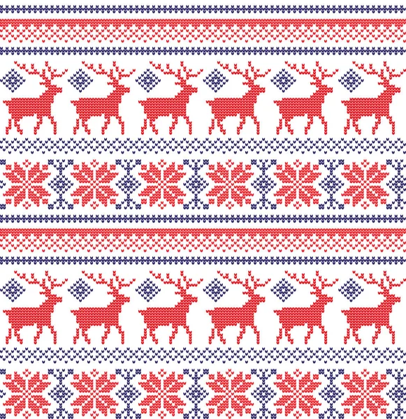 Winter festliche Weihnachten Strickmuster aus Wolle gestrickt — Stockvektor