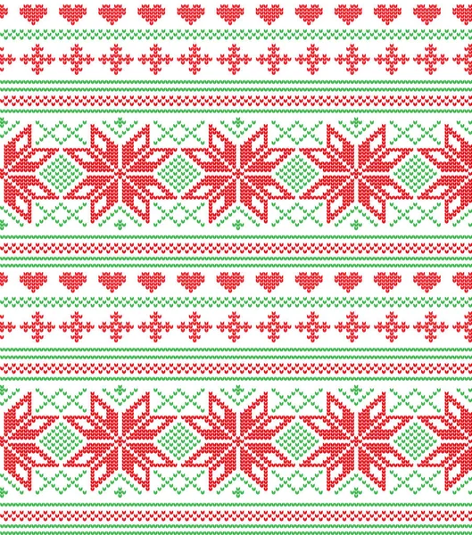 Patrón de punto navideño festivo de invierno de punto de lana — Vector de stock