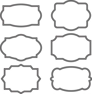 Vintage dekoratif kare etiketlerini metin ve fotoğraflar için