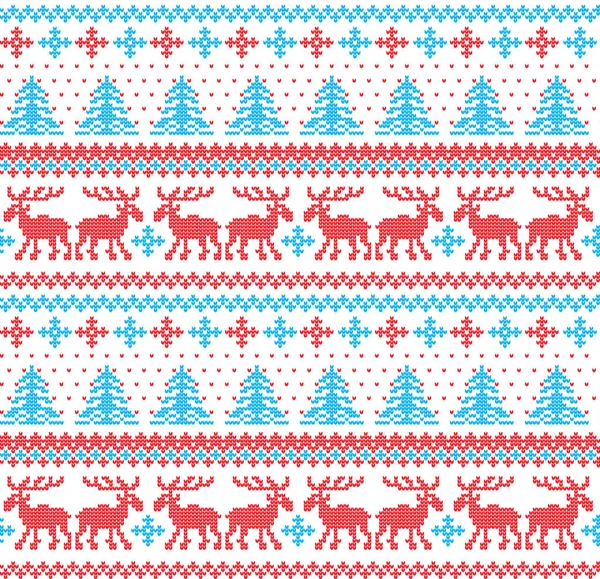 Inverno festivo Natal tricotado padrão lã tricotado — Vetor de Stock