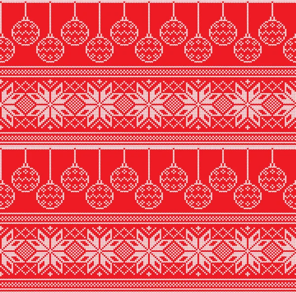 Patrón de punto navideño festivo de invierno de punto de lana — Vector de stock