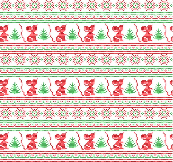 Noël festif motif tricoté laine tricoté — Image vectorielle