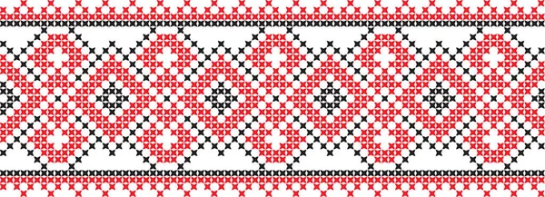 Embroidered Ukrainian national pattern cross — Stock Vector