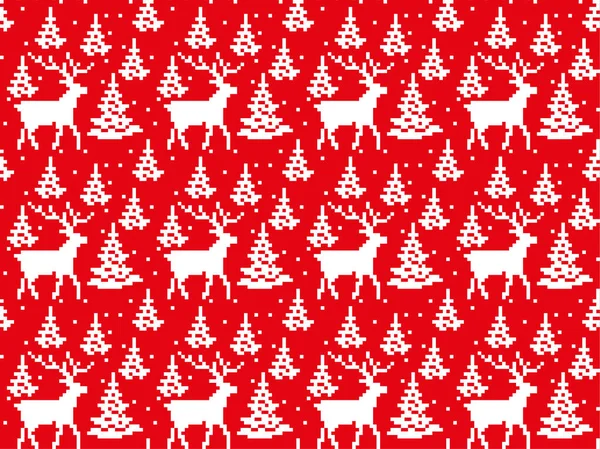 Vánoční novoroční zimní bezešvé slavnostní norský rastrový vzor - skandinávský styl — Stockový vektor