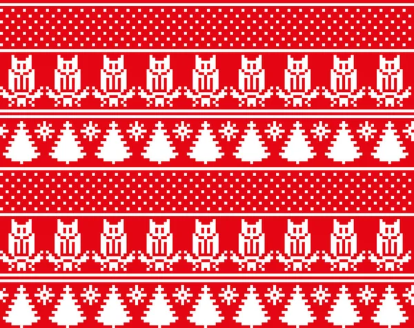 Jul nyår vinter sömlös festliga norska pixel mönster - skandinavisk stil — Stock vektor