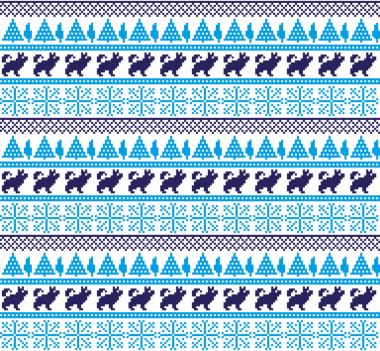 Noel Yılbaşı kış sorunsuz şenlikli Norveç piksel deseni - İskandinav tarzı