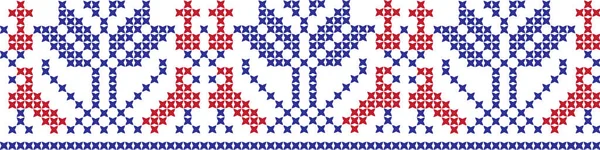Vyšívané křížkové ornament národní vzor — Stockový vektor